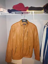 Women's Brown Leather Jacket Coat Fashion PICKUP 