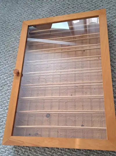 Pine Wooden Display Wall Curio Cabinet, View more