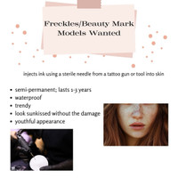 Freckle/Beauty Mark Tattoo Models Wanted