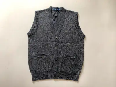 Men’s cashmere / wool button-down fine vest small, View more