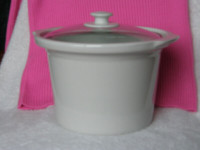 2 Crock pot stoneware pots with lids