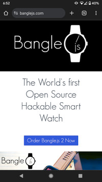 NEW 10/10 - Bangle Open Hackable Smart Watch