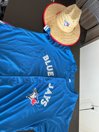 Blue jays pride week jersey and Canada day straw hat