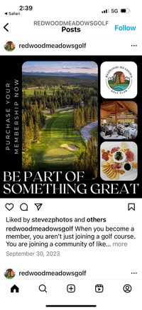 Looking for Redwood meadows golf membership