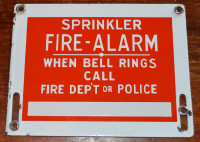 Enseigne d'alarme incendie / gicleurs / sprinkler