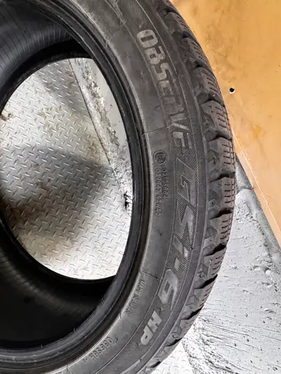 I have 4 (four) winter tires (no rims) with very good tread left for sale. The size is 235/45/R18 an...