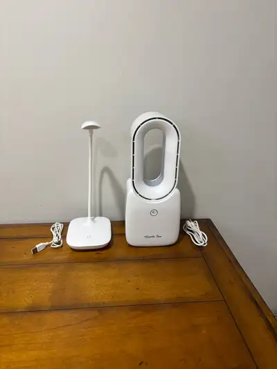 Bladeless Desk Fan & LED Desk Lamp – Like New – Only Used 1 Day, View more
