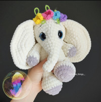Handmade elephant toy, an original gift - crochet toy elephant