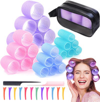 NEW: 38Pcs Hair Rollers / Curlers Set with clips, combs and bag