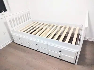 Like New Twin Captain’s Bed with Trundle and Storage, View more