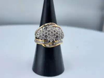10 Kt. Yellow Gold Cluster Ring - 2.00 ct. (#7522), View more