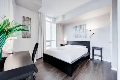 This fully furnished, high-end apartment features two bedrooms, a living room, and one bathroom. Mov...