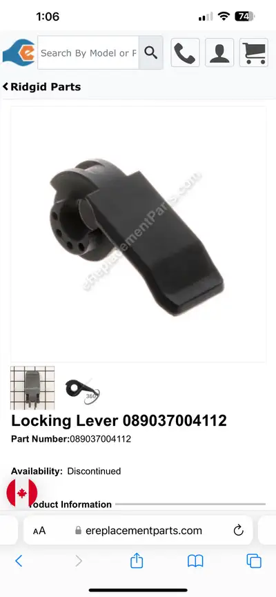 WANTED Ridgid R4510 fence locking lever, View more