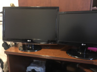 2 LG MONITORS 1 IS 23" AND THE OTHER 1 IS 19" BOTH WORKS GREAT