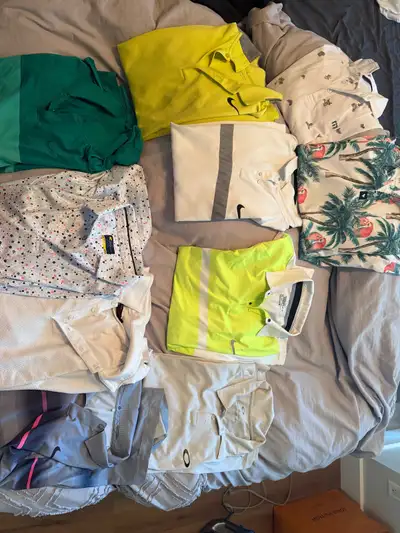 10 bucks a shirt, just selling off some extra golf shirts