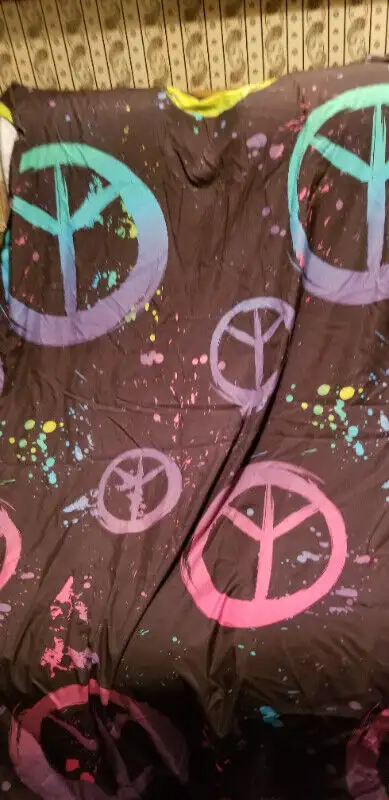 Girls Twin PEACE Comforter set & Curtains, View more