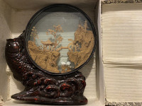 Cork Carving in a Koi frame.