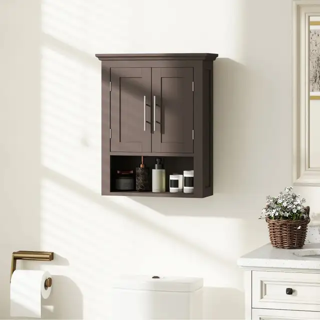 Brown Bathroom Wall Cabinet, Medicine Cabinet, Toilet Storage  in Bookcases & Shelving Units in Markham / York Region - Image 2