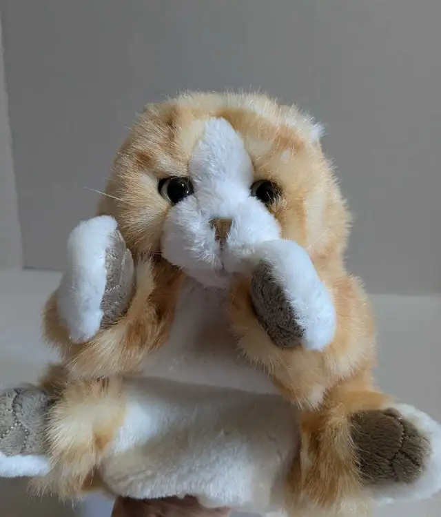 Folkmanis orange tabby kitten cat hand puppet in Toys & Games in Charlottetown - Image 2