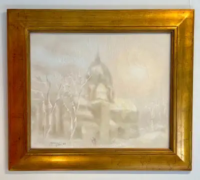 Gilles E. Gingras"Cathédrale de Montréal", huile, 20x24, signée, View more