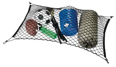 New basket style rear cargo net, trailer hitch wiring adapter bought new used once perfect condition...