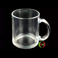 11oz Crystal Clear Glass Sublimation Coated Mugs