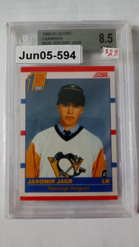 1990-91 Score Hockey Jaromir Jagr Rookie RC BGS 8.5 Pittsburgh