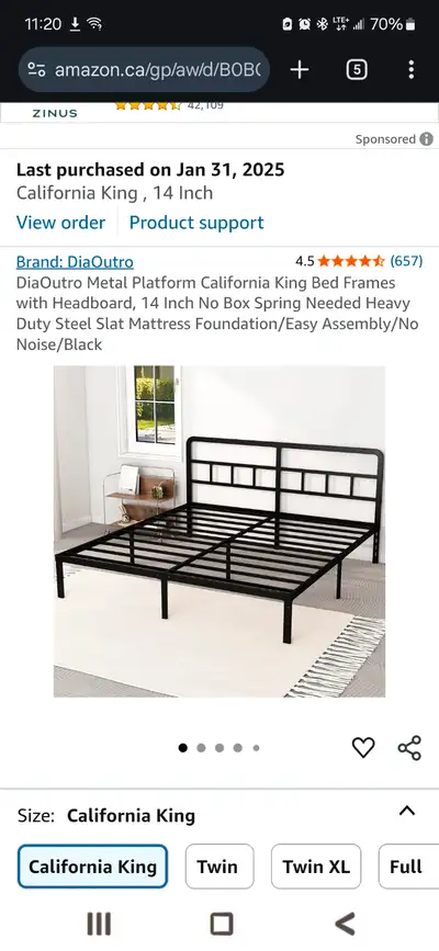 Cali king bed frame, View more