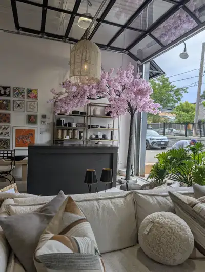 Bring a soft, elegant floral look to your space with our premium Artificial Cherry Blossom Trees, av...
