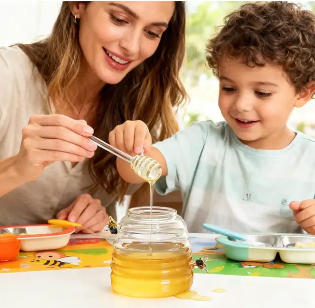 Glass Honey Pot with Dipper