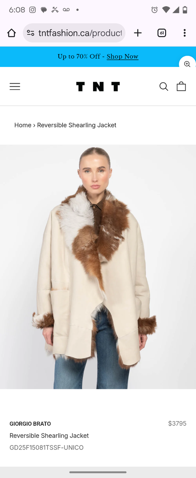 Georgio Brato shearling reversible genuine leather jacket IT40 in Women's - Tops & Outerwear in City of Toronto - Image 6
