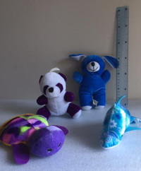 4x New stuffed Bear. Turtle. Panda, Dolphin toy Size 7"