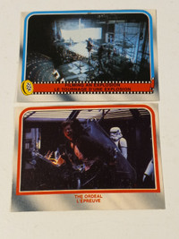 Vintage Star Wars Cards OPC 1980 Error Mis Cut Cards Lot of 2