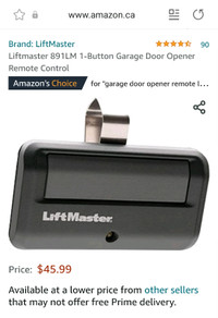 Liftmaster 891LM garage door opener button remote control  