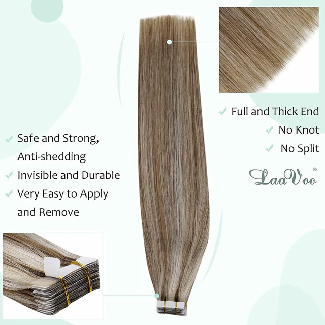 NEW: 16 Inch Tape in Real Human Hair Extensions, 50g in Health & Special Needs in Markham / York Region - Image 2