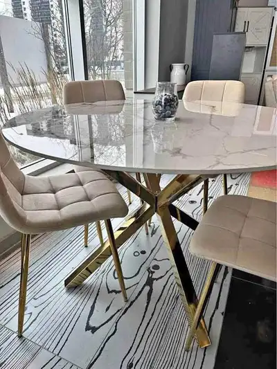 Round Dining Table + 4chairs , View more