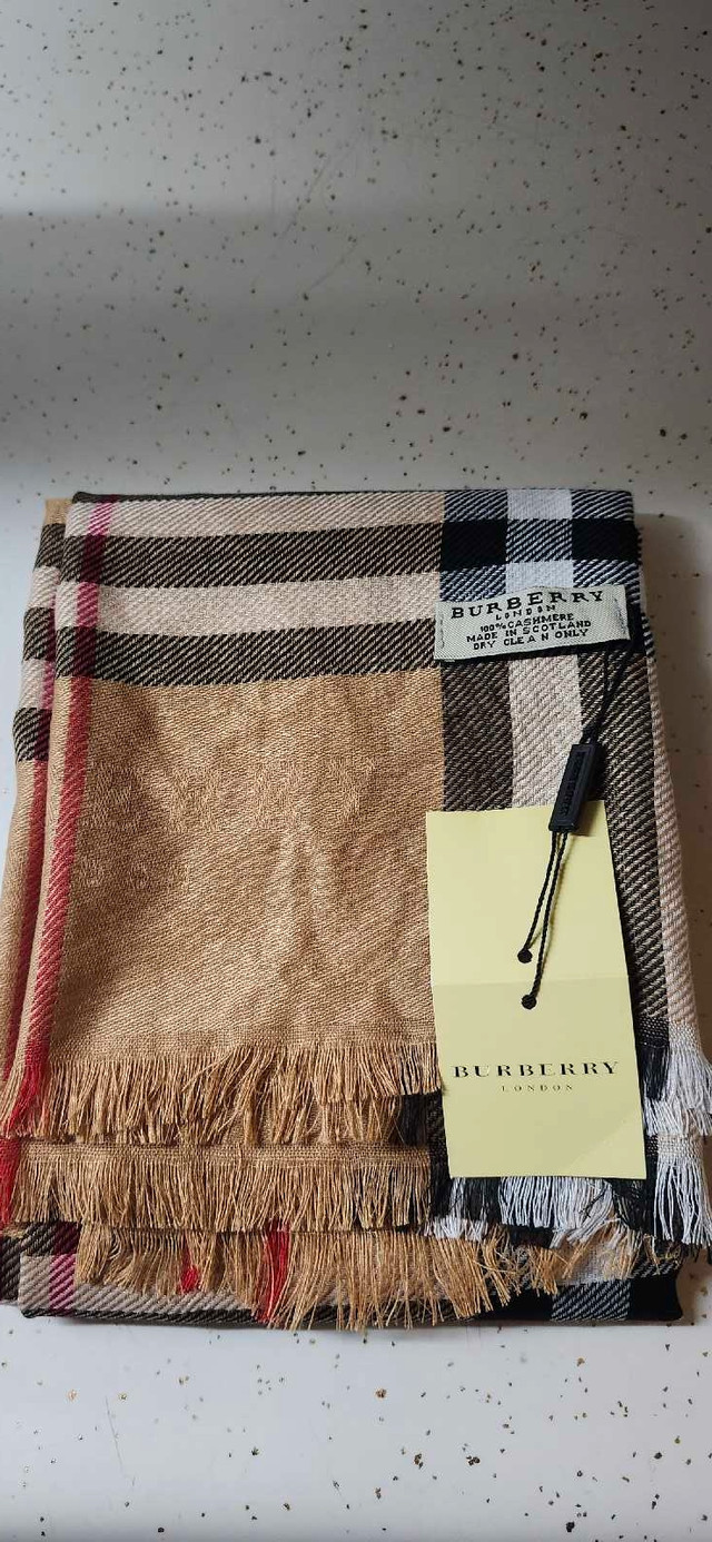 $250 OBO!!! NEVER USED BURBERRY CHECK CASHMERE SCARF! in Women's - Other in Leamington - Image 2