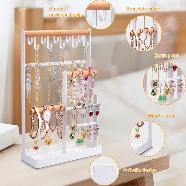 New - Jewelry Organizer Stand, 4 Tier Earring Organizer Necklace in Jewellery & Watches in Markham / York Region - Image 2