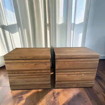 Palliser Solid Oak Nightstands – Modern Walnut Finish (Pair), View more