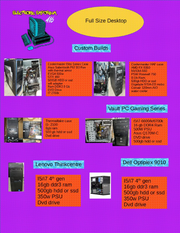 Gaming & Office Computer & Workstation Builds Desktop Computers