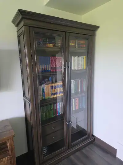Solid Wood Bookcases / Display Cabinets – 2 Available, View more
