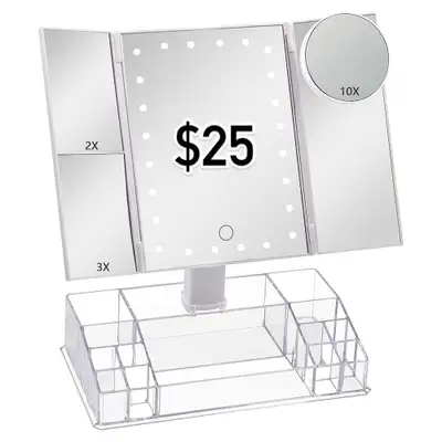 Enhance your beauty routine with this brand new makeup mirror, featuring 24 LED lights and a conveni...