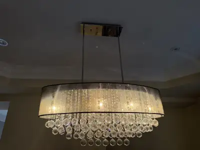 Tinted Drum Shade Chandelier With Chrome Finish (, View more