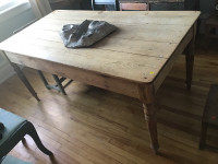 Antique rustic dining table $750