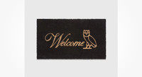 OVO Floor Mat Welcome Owl Rug Carpet Black Gold 