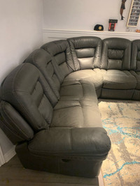 couch - 6 seater all black double recliner.