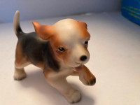 Vintage Dog Figurine Beagle Puppy Japan Tan and Brown  ceramic