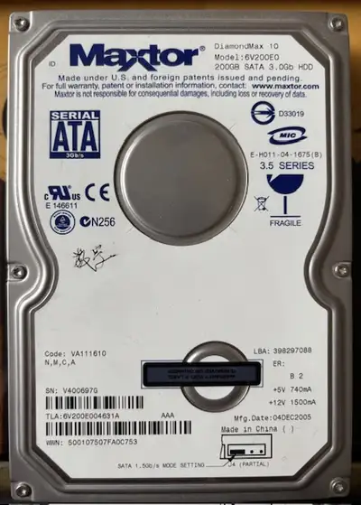 Maxtor 200GB  3.5" HDD, View more