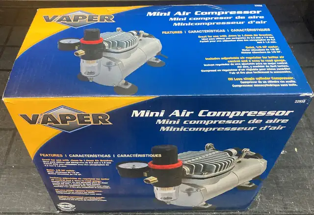 (NEW) Mini Air Compressor 1/6 HP 40 PSI 0.8 CFM (Vaper 22958) in Power Tools in City of Toronto - Image 6