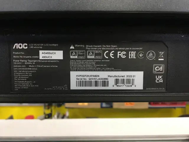 MONITEUR AOC AGON MODÈLE AG493UCX in Monitors in City of Montréal - Image 4